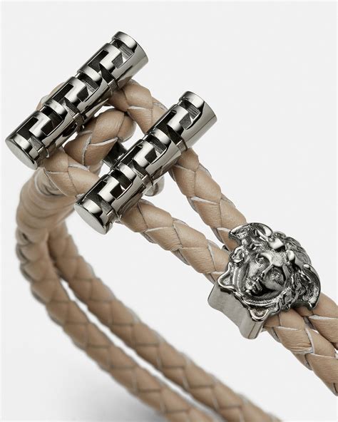 versace leather wrap bracelet|versace medusa braided bracelet.